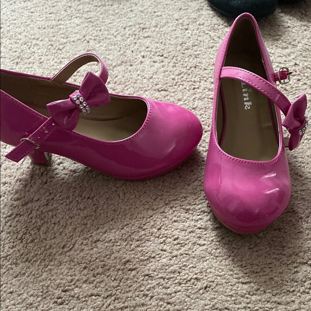 Pink Kids Heels with Bow